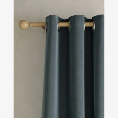 Marks & Spencer M&S Velvet Eyelet Curtains Slate Blue