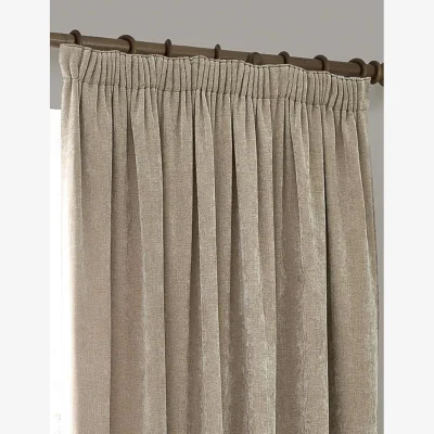 Marks & Spencer YARD Chenille Velvet Pencil Pleat Curtains Natural