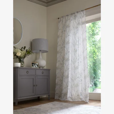 Marks & Spencer Laura Ashley Pussy Willow Sheer Voile Panel Curtain Blue Mix