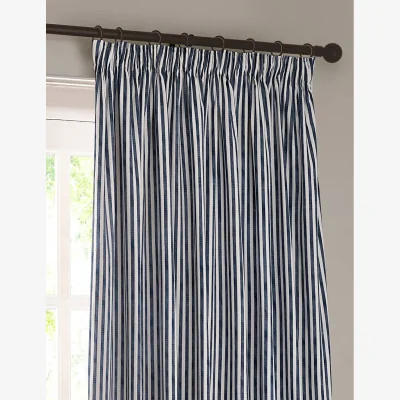 Marks & Spencer YARD Hebden Blackout Pencil Pleat Curtains Navy Mix