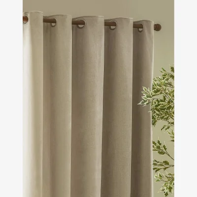Marks & Spencer YARD Chenille Velvet Eyelet Curtains Nude