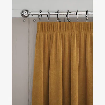 Marks & Spencer M&S Velvet Pencil Pleat Curtains Dark Ochre