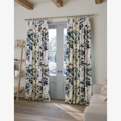 Marks & Spencer M&S  Watercolour Pencil Pleat Blackout Curtains - EW90 - Blue Mix, Blue Mix