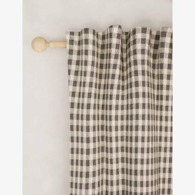 Marks & Spencer M&S Chenille Gingham Multiway Blackout Curtains Dark Grey Mix