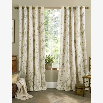 Marks & Spencer Laura Ashley Pussy Willow Eyelet Curtains Yellow Mix