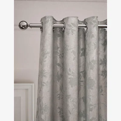 Marks & Spencer M&S Chenille Floral Eyelet Curtains - NAR54 - Grey Mix, Grey Mix