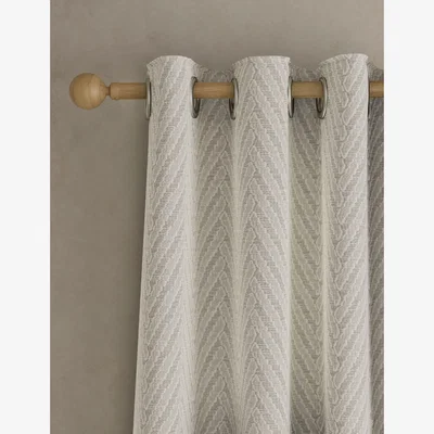 Marks & Spencer M&S Textured Herringbone Eyelet Curtains - WDR54 - Light Grey Mix, Light Grey Mix