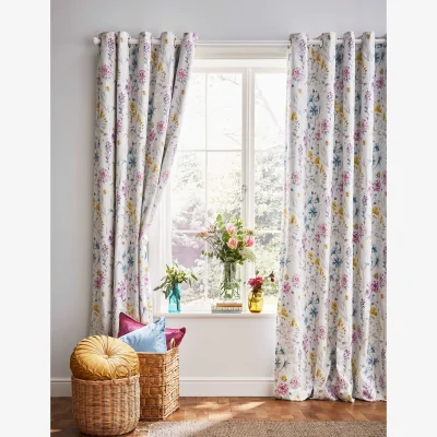 Marks & Spencer Laura Ashley Wild Meadow Pure Cotton Eyelet Blackout Curtains Multi