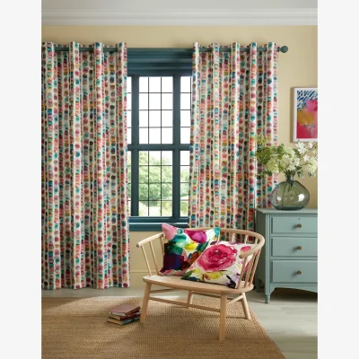 Marks & Spencer Bluebellgray Tobermory Cotton Rich Eyelet Curtains Multi