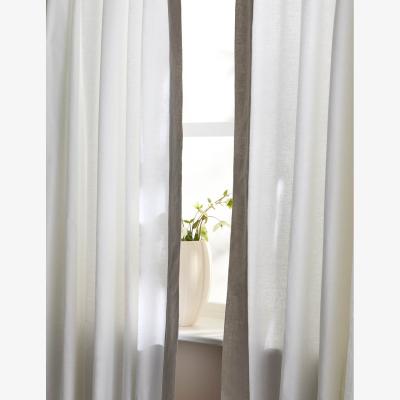 Marks & Spencer M&S X Kelly Hoppen Tab Top Curtains with Stripe - WDR72 - Light Grey, Light Grey,Taupe