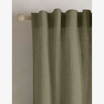 Marks & Spencer M&S Cotton Linen Blend Sheer Multiway Curtains Khaki