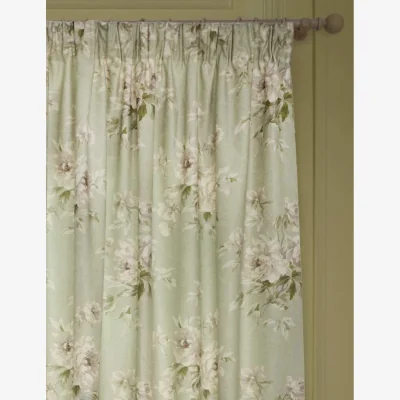 Marks & Spencer Sanderson Adele Chenille Pencil Pleat Curtains Green Mix