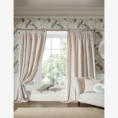 Marks & Spencer Laura Ashley Loretta Pencil Pleat Curtains Beige