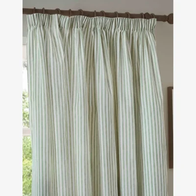 Marks & Spencer YARD Hebden Pure Cotton Striped Curtains Green Mix