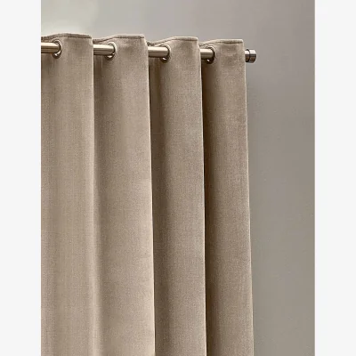 Marks & Spencer YARD Chenille Velvet Eyelet Curtains Natural