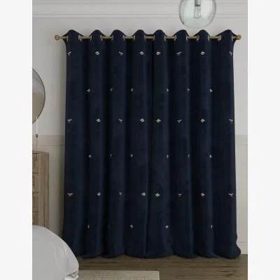 Marks & Spencer M&S Velvet Bee Eyelet Blackout Thermal Curtains - WDR90 - Navy, Navy