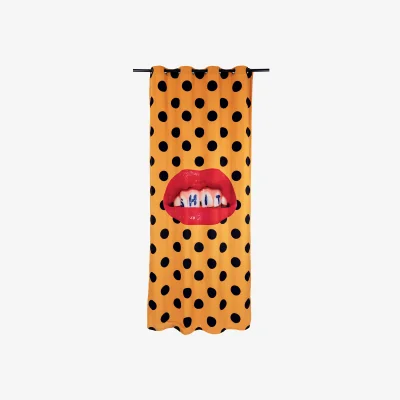 Made in Design Toiletpaper - Shit Curtain textile yellow / 140 x 280 cm - Polyester - Seletti