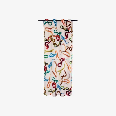 Made in Design Curtain Toiletpaper - Snakes White textile / 140 x 280 cm - Polyester - Seletti