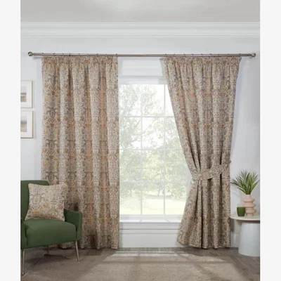 Downtown Sundour Kyoto Lined Pencil Pleat Curtains - Natural - 66 x 90