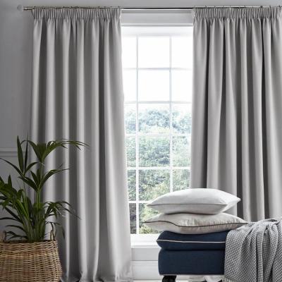 Downtown Laura Ashley Stephanie Blackout Pleated Curtains - Steel - 66x54 168x137