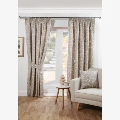 Downtown Sundour Aviary Parchment Curtains - 66x72, Decor - Beige