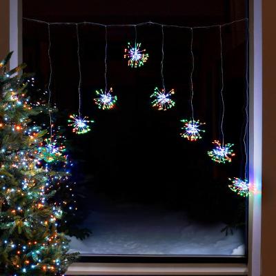 Downtown Festive Starburst Curtain Lights 160cm x 120cm - Aurora In Multi