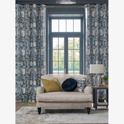 Downtown William Morris at Home Pimpernel Blackout Eyelet Curtains - Blue - W 66 x D 54