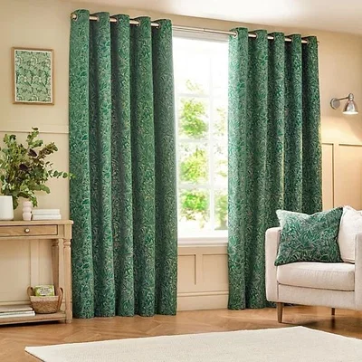 Downtown Wylder Nature Grantley Jacquard Eyelet Curtains - Wedgewood - W 229cm x L 183cm