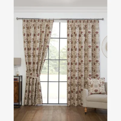 Downtown Sundour Aylesbury Lined Pencil Pleat Curtains - Natural - W 66 x D 90