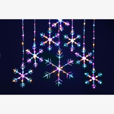Downtown Festive Snowflake Curtain Light 120cm - Aurora In Multicolour