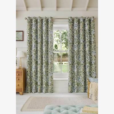 Downtown William Morris at Home Honeysuckle Blackout Eyelet Curtains -Blue - W 90 x D 72