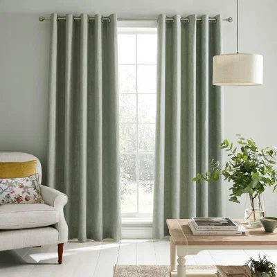 Downtown Laura Ashley Alnwick Sage Curtains - 88 x 72, Jacquard - sage green