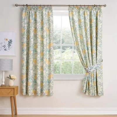 Downtown Dreams & Drapes Dreams and Drapes Sandringham Duck Egg 66x72 Curtains, Cotton, Floral