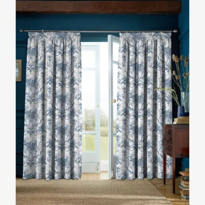 Downtown Laura Ashley Tuileries Pencil Pleat Curtains - Midnight - W 88 x D 90