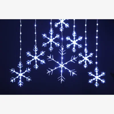 Downtown Festive Snowflake Curtain Light 120cm - White