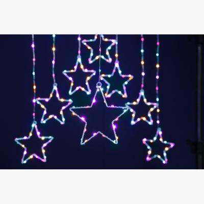 Downtown Festive Star Curtain Light Aurora 120cm - Multicolour