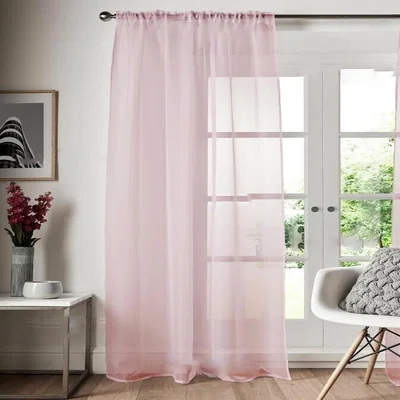 The Range Voile Panel Curtain Slot Top - Pink / 108in