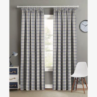 The Range Modern Denim Theme Patchwork Curtain Pair - Navy