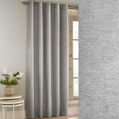 The Range Savoy Grey Blackout Eyelet Single Door Curtain - Grey