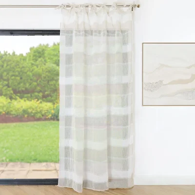 The Range Kodhi Slub Stripe Voile Curtain - Natural