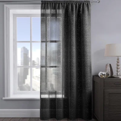The Range Shimmering Voile Panel - Black / 48cm