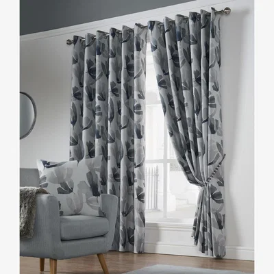 The Range Amsterdam Eyelet Fully Lined Eyelet Curtains - Charcoal / 274cm / 3.2kg