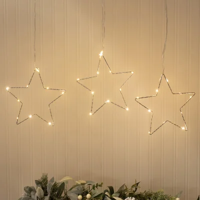 The Range Hanging Stars Indoor Curtain Light - Silver
