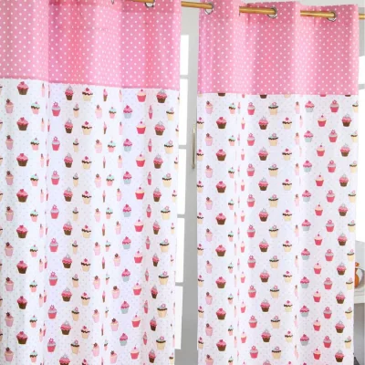 The Range Cupcakes Ready Made Eyelet Curtain Pair - Pink