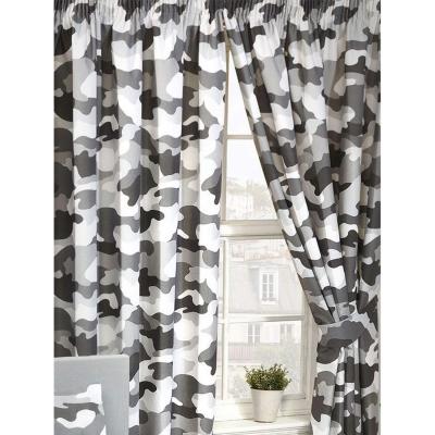 The Range Army Camouflage Curtains (Pack of 2)GreyWhite(54in x 66in) - Grey/White