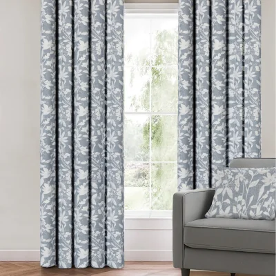 The Range Luxury 3D Jacquard Stunning Leaf Pattern Fully Lined Curtain Pair - Natural / 182cm