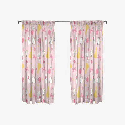 The Range CurtainsPinkWhiteYellow(137cm x 168cm) - Pink/White/Yellow