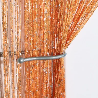 The Range Extra Large Jazz Glitter String Curtain Panel - Orange