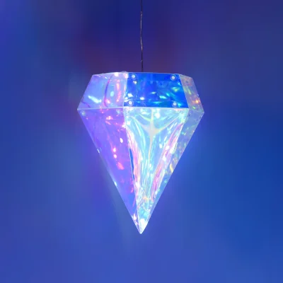 The Range Crystal Effect Diamond Curtain Light - Blue