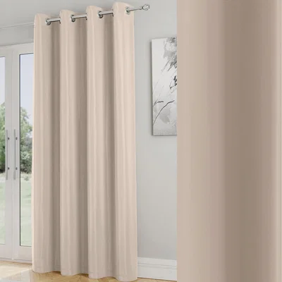 The Range Supersoft Natural Plain Thermal Eyelet Single Door Curtain - Natural